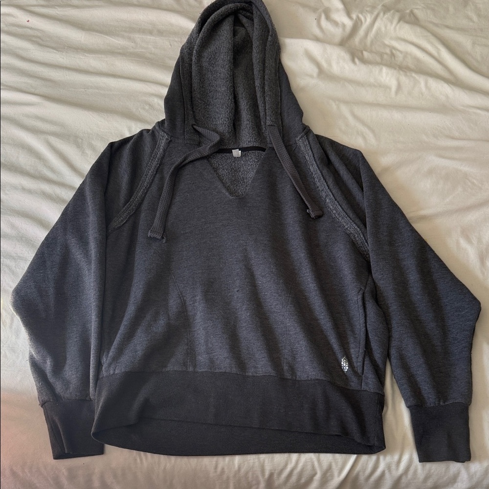 Free People Charcoal Hooded Sweater